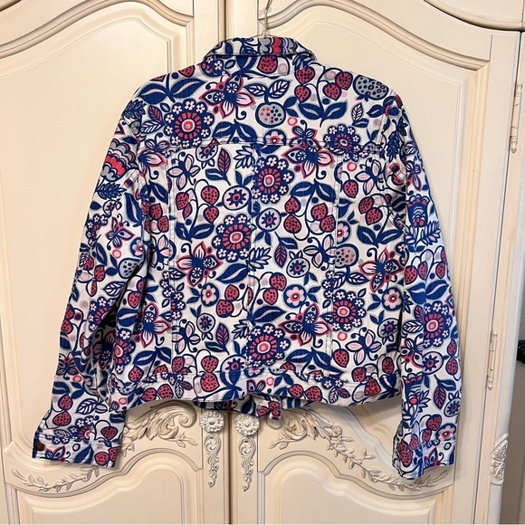 Boden Denim Jacket with Strawberries and Floral, Size 18 - Picture 10 of 11
